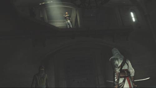 One of the many scenes where the bad people question what you are doing. Like you care?