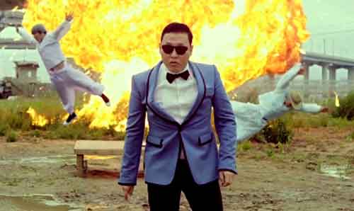 When I stand in front of a explosion, I do it gangnam style